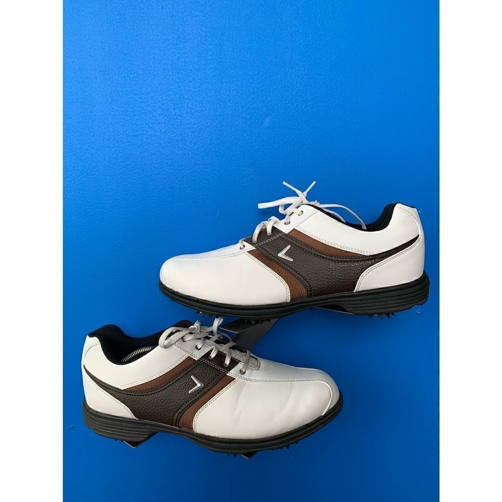Etonic Golf Shoes 12 Mens White Leather Spike Gore Tex Arch Support Lace Up